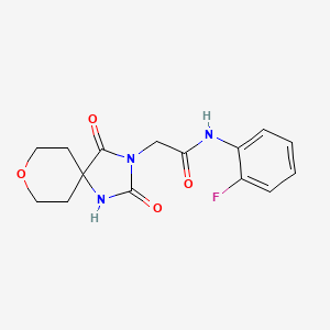 molecular formula C15H16FN3O4 B2625234 2-(2,4-dioxo-8-oxa-1,3-diazaspiro[4.5]dec-3-yl)-N-(2-fluorophenyl)acetamide CAS No. 1775311-83-5
