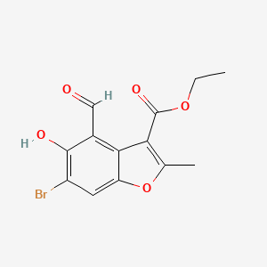 molecular formula C13H11BrO5 B2625237 Ethyl 6-bromo-4-formyl-5-hydroxy-2-methyl-1-benzofuran-3-carboxylate CAS No. 308295-26-3