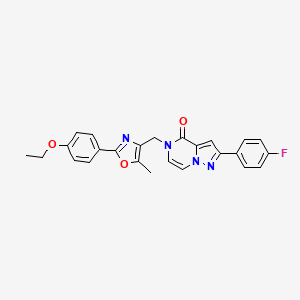 molecular formula C25H21FN4O3 B2625238 5-((2-(4-ethoxyphenyl)-5-methyloxazol-4-yl)methyl)-2-(4-fluorophenyl)pyrazolo[1,5-a]pyrazin-4(5H)-one CAS No. 1359418-67-9