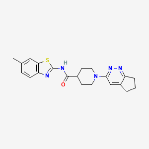 molecular formula C21H23N5OS B2625245 1-{5H,6H,7H-cyclopenta[c]pyridazin-3-yl}-N-(6-methyl-1,3-benzothiazol-2-yl)piperidine-4-carboxamide CAS No. 2097921-67-8