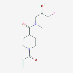 molecular formula C13H21FN2O3 B2625254 N-(3-Fluoro-2-hydroxypropyl)-N-methyl-1-prop-2-enoylpiperidine-4-carboxamide CAS No. 2361821-38-5
