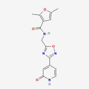 molecular formula C15H14N4O4 B2625255 2,5-二甲基-N-((3-(2-氧代-1,2-二氢吡啶-4-基)-1,2,4-恶二唑-5-基)甲基)呋喃-3-甲酰胺 CAS No. 2034504-09-9