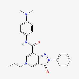 molecular formula C24H25N5O2 B2625270 N-(4-(dimethylamino)phenyl)-3-oxo-2-phenyl-5-propyl-3,5-dihydro-2H-pyrazolo[4,3-c]pyridine-7-carboxamide CAS No. 921514-54-7