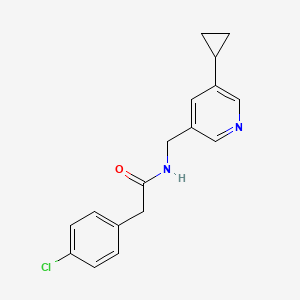 2-(4-chlorophenyl)-N-((5-cyclopropylpyridin-3-yl)methyl)acetamide