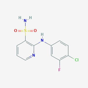 molecular formula C11H9ClFN3O2S B2625279 2-[(4-Chloro-3-fluorophenyl)amino]pyridine-3-sulfonamide CAS No. 1774900-76-3