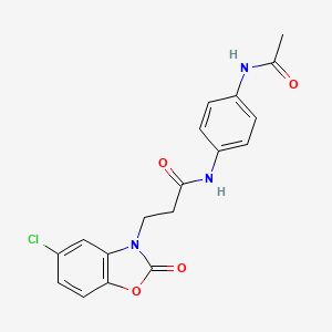 N-(4-acetamidophenyl)-3-(5-chloro-2-oxo-1,3-benzoxazol-3-yl)propanamide