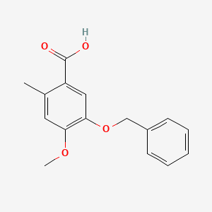 molecular formula C16H16O4 B2625296 5-(苄氧基)-4-甲氧基-2-甲基苯甲酸 CAS No. 883846-97-7