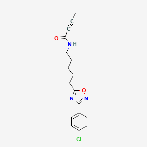 molecular formula C17H18ClN3O2 B2625301 N-[5-[3-(4-Chlorophenyl)-1,2,4-oxadiazol-5-yl]pentyl]but-2-ynamide CAS No. 1825653-71-1