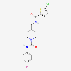 molecular formula C18H19ClFN3O2S B2625304 4-((5-chlorothiophene-2-carboxamido)methyl)-N-(4-fluorophenyl)piperidine-1-carboxamide CAS No. 1234927-17-3