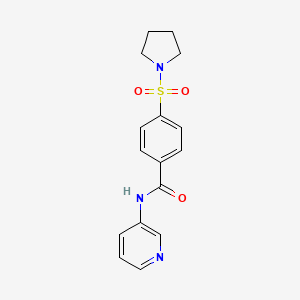 molecular formula C16H17N3O3S B2625307 N-吡啶-3-基-4-吡咯烷-1-基磺酰基苯甲酰胺 CAS No. 438028-65-0