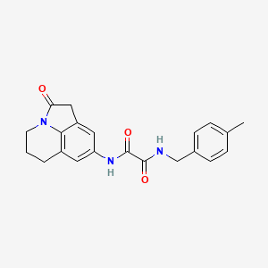 molecular formula C21H21N3O3 B2625313 N1-(4-methylbenzyl)-N2-(2-oxo-2,4,5,6-tetrahydro-1H-pyrrolo[3,2,1-ij]quinolin-8-yl)oxalamide CAS No. 898454-65-4