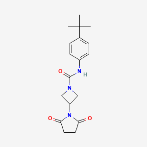 molecular formula C18H23N3O3 B2625324 N-(4-(tert-butyl)phenyl)-3-(2,5-dioxopyrrolidin-1-yl)azetidine-1-carboxamide CAS No. 1795085-60-7