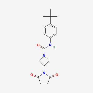 molecular formula C18H23N3O3 B2625324 N-(4-tert-butylphenyl)-3-(2,5-dioxopyrrolidin-1-yl)azetidine-1-carboxamide CAS No. 1795085-60-7