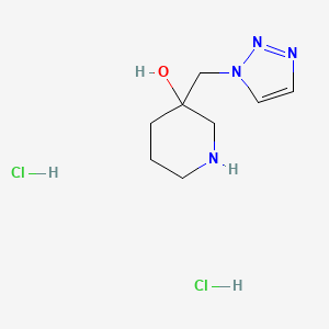 molecular formula C8H16Cl2N4O B2625328 3-[(1H-1,2,3-triazol-1-yl)methyl]piperidin-3-ol dihydrochloride CAS No. 1864014-76-5