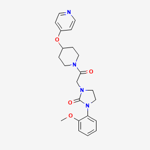 molecular formula C22H26N4O4 B2625331 1-(2-Methoxyphenyl)-3-(2-oxo-2-(4-(pyridin-4-yloxy)piperidin-1-yl)ethyl)imidazolidin-2-one CAS No. 2034429-94-0