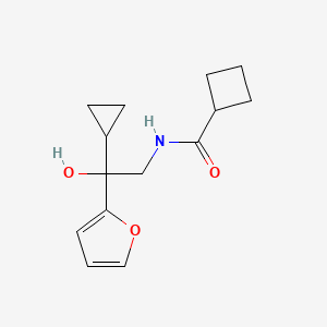 molecular formula C14H19NO3 B2625336 N-(2-环丙基-2-(呋喃-2-基)-2-羟乙基)环丁烷甲酰胺 CAS No. 1396793-54-6