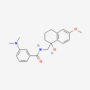 molecular formula C21H26N2O3 B2625344 3-(二甲氨基)-N-((1-羟基-6-甲氧基-1,2,3,4-四氢萘-1-基)甲基)苯甲酰胺 CAS No. 2034412-17-2