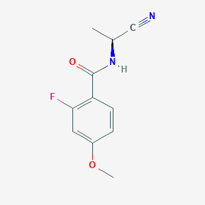 molecular formula C11H11FN2O2 B2625347 N-[(1S)-1-cyanoethyl]-2-fluoro-4-methoxybenzamide CAS No. 2093480-90-9