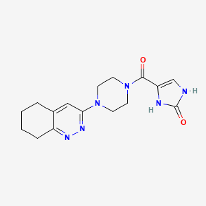 molecular formula C16H20N6O2 B2625349 4-(4-(5,6,7,8-tetrahydrocinnolin-3-yl)piperazine-1-carbonyl)-1H-imidazol-2(3H)-one CAS No. 2034409-49-7