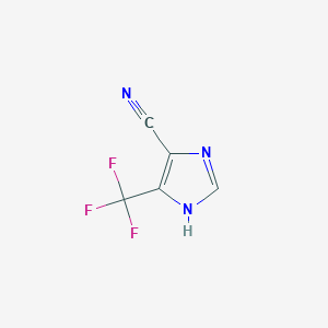 molecular formula C5H2F3N3 B2625350 4-(trifluoromethyl)-1H-imidazole-5-carbonitrile CAS No. 1935440-02-0