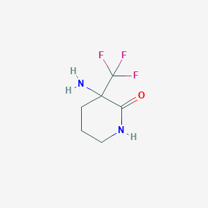 molecular formula C6H9F3N2O B2625358 3-氨基-3-(三氟甲基)哌啶-2-酮 CAS No. 662108-92-1