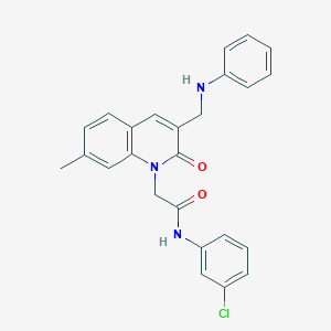 B2625359 2-[3-(anilinomethyl)-7-methyl-2-oxoquinolin-1(2H)-yl]-N-(3-chlorophenyl)acetamide CAS No. 932358-38-8