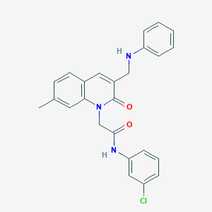 molecular formula C25H22ClN3O2 B2625359 N-(3-chlorophenyl)-2-{7-methyl-2-oxo-3-[(phenylamino)methyl]-1,2-dihydroquinolin-1-yl}acetamide CAS No. 932358-38-8