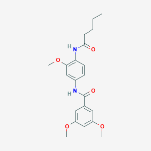 molecular formula C21H26N2O5 B262536 3,5-dimethoxy-N-[3-methoxy-4-(pentanoylamino)phenyl]benzamide 