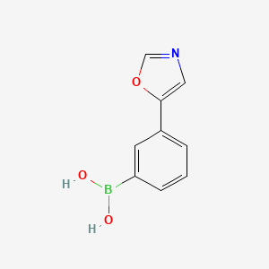 molecular formula C9H8BNO3 B2625360 [3-(1,3-Oxazol-5-yl)phenyl]boronic acid CAS No. 902775-28-4