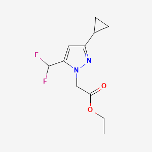 molecular formula C11H14F2N2O2 B2625365 ethyl [3-cyclopropyl-5-(difluoromethyl)-1H-pyrazol-1-yl]acetate CAS No. 1002033-64-8