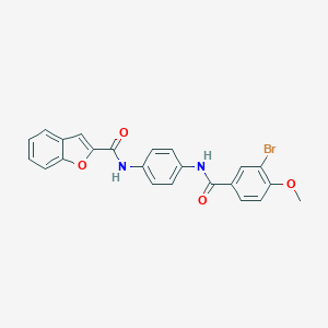 molecular formula C23H17BrN2O4 B262537 N-{4-[(3-bromo-4-methoxybenzoyl)amino]phenyl}-1-benzofuran-2-carboxamide 