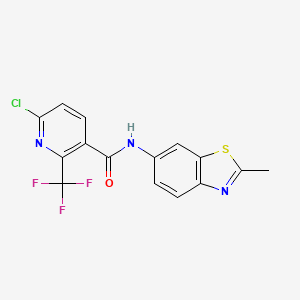 6-chloro-N-(2-methyl-1,3-benzothiazol-6-yl)-2-(trifluoromethyl)pyridine-3-carboxamide