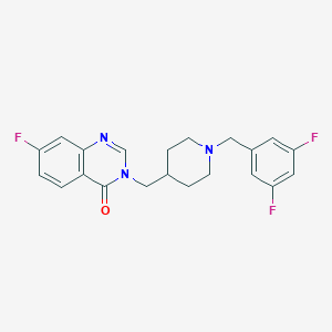 molecular formula C21H20F3N3O B2625376 3-[[1-[(3,5-Difluorophenyl)methyl]piperidin-4-yl]methyl]-7-fluoroquinazolin-4-one CAS No. 2415510-85-7