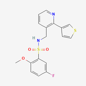 5-fluoro-2-methoxy-N-((2-(thiophen-3-yl)pyridin-3-yl)methyl)benzenesulfonamide