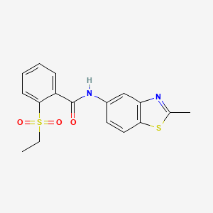 molecular formula C17H16N2O3S2 B2625384 2-(ethylsulfonyl)-N-(2-methylbenzo[d]thiazol-5-yl)benzamide CAS No. 898458-97-4