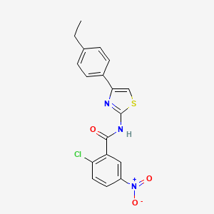 molecular formula C18H14ClN3O3S B2625391 2-氯-N-[4-(4-乙基苯基)-1,3-噻唑-2-基]-5-硝基苯甲酰胺 CAS No. 313404-00-1