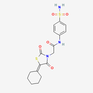 molecular formula C17H19N3O5S2 B2625395 2-(5-环己亚甲基-2,4-二氧代-1,3-噻唑烷-3-基)-N-(4-磺酰胺基苯基)乙酰胺 CAS No. 871496-96-7