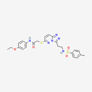 molecular formula C24H26N6O4S2 B2625397 N-(4-ethoxyphenyl)-2-{[3-(2-{[(4-methylphenyl)sulfonyl]amino}ethyl)[1,2,4]triazolo[4,3-b]pyridazin-6-yl]thio}acetamide CAS No. 872997-90-5