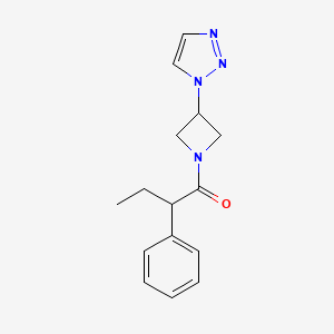molecular formula C15H18N4O B2625413 1-(3-(1H-1,2,3-triazol-1-yl)azetidin-1-yl)-2-phenylbutan-1-one CAS No. 2034429-93-9