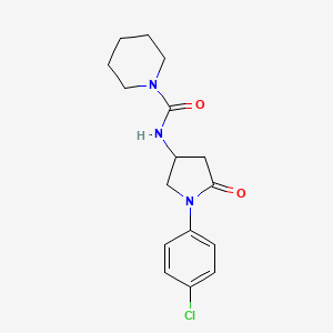 molecular formula C16H20ClN3O2 B2625423 N-(1-(4-氯苯基)-5-氧代吡咯烷-3-基)哌啶-1-甲酰胺 CAS No. 894022-83-4