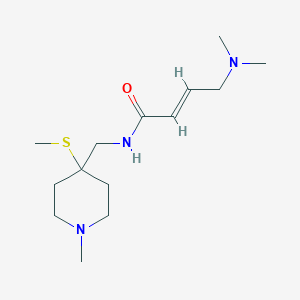 molecular formula C14H27N3OS B2625425 (E)-4-(Dimethylamino)-N-[(1-methyl-4-methylsulfanylpiperidin-4-yl)methyl]but-2-enamide CAS No. 2411322-54-6