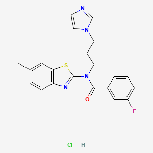 N-(3-(1H-imidazol-1-yl)propyl)-3-fluoro-N-(6-methylbenzo[d]thiazol-2-yl)benzamide hydrochloride
