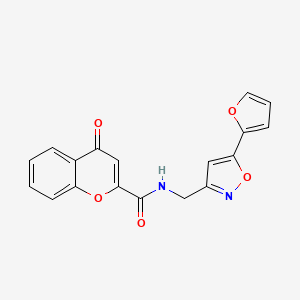 N-((5-(furan-2-yl)isoxazol-3-yl)methyl)-4-oxo-4H-chromene-2-carboxamide