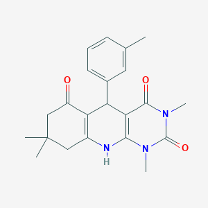 1,3,8,8-tetramethyl-5-(3-methylphenyl)-5,8,9,10-tetrahydropyrimido[4,5-b]quinoline-2,4,6(1H,3H,7H)-trione