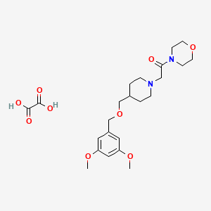 molecular formula C23H34N2O9 B2625463 2-(4-(((3,5-Dimethoxybenzyl)oxy)methyl)piperidin-1-yl)-1-morpholinoethanone oxalate CAS No. 1396810-90-4