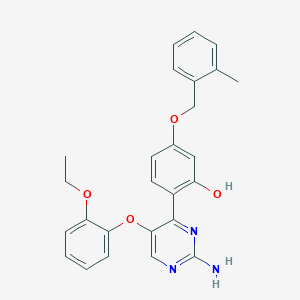 2-(2-Amino-5-(2-ethoxyphenoxy)pyrimidin-4-yl)-5-((2-methylbenzyl)oxy)phenol