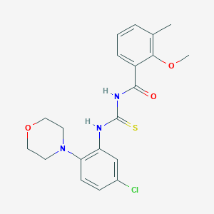 molecular formula C20H22ClN3O3S B262547 N-{[5-chloro-2-(morpholin-4-yl)phenyl]carbamothioyl}-2-methoxy-3-methylbenzamide 