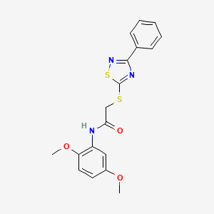 molecular formula C18H17N3O3S2 B2625473 N-(2,5-dimethoxyphenyl)-2-((3-phenyl-1,2,4-thiadiazol-5-yl)thio)acetamide CAS No. 864856-15-5