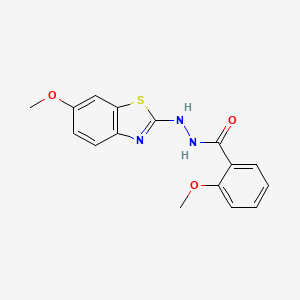 molecular formula C16H15N3O3S B2625491 2-methoxy-N'-(6-methoxy-1,3-benzothiazol-2-yl)benzohydrazide CAS No. 851979-90-3