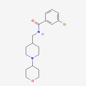 molecular formula C18H25BrN2O2 B2625497 3-bromo-N-((1-(tetrahydro-2H-pyran-4-yl)piperidin-4-yl)methyl)benzamide CAS No. 2034590-07-1